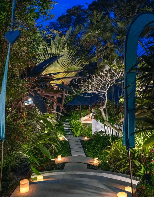 River Pavilion path at night