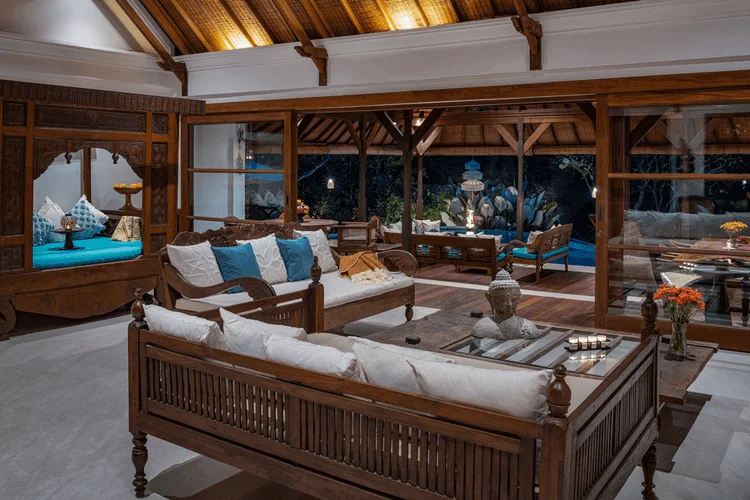 Indoor living opens to outdoor living